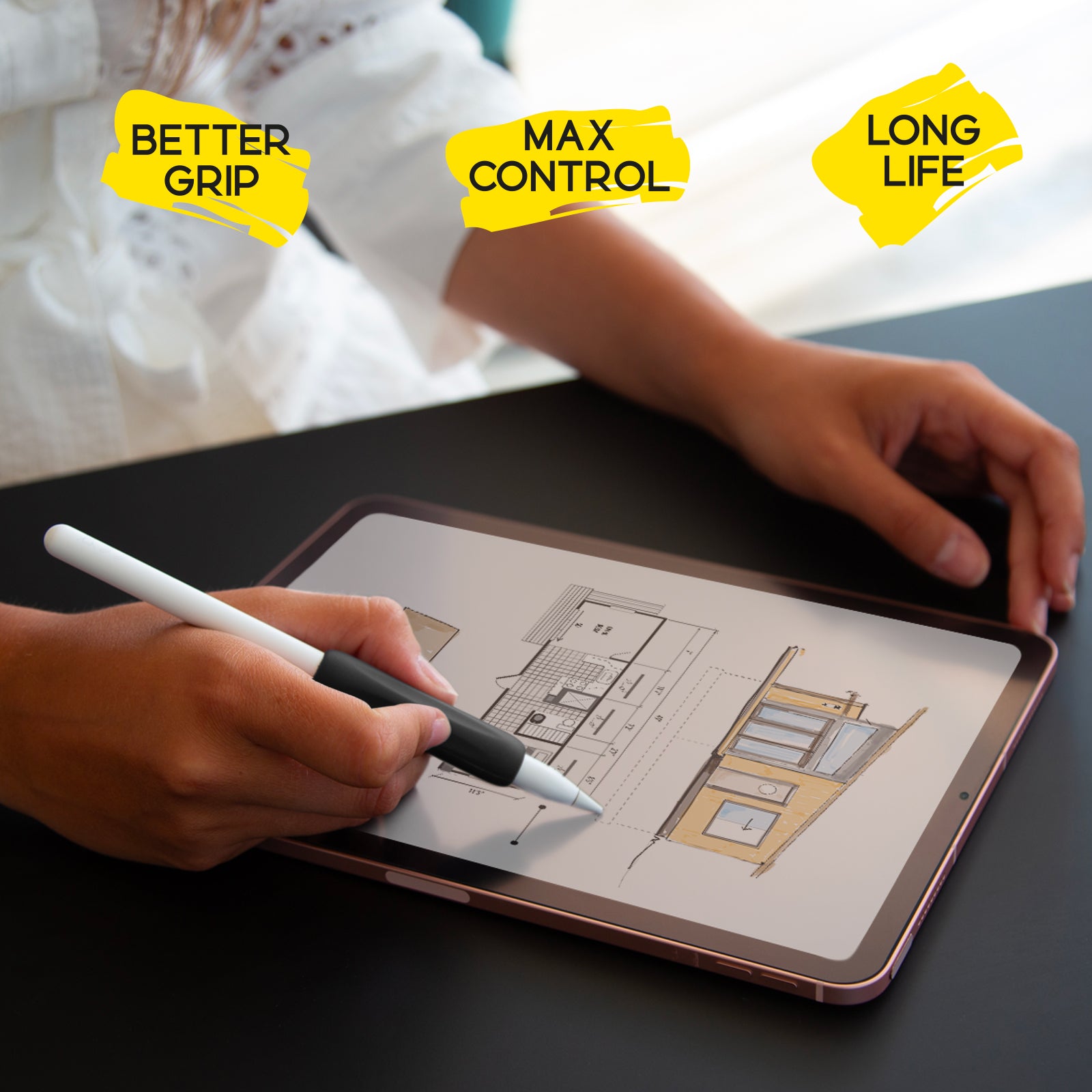 Grip holder for 1st and 2nd generation Apple Pencils