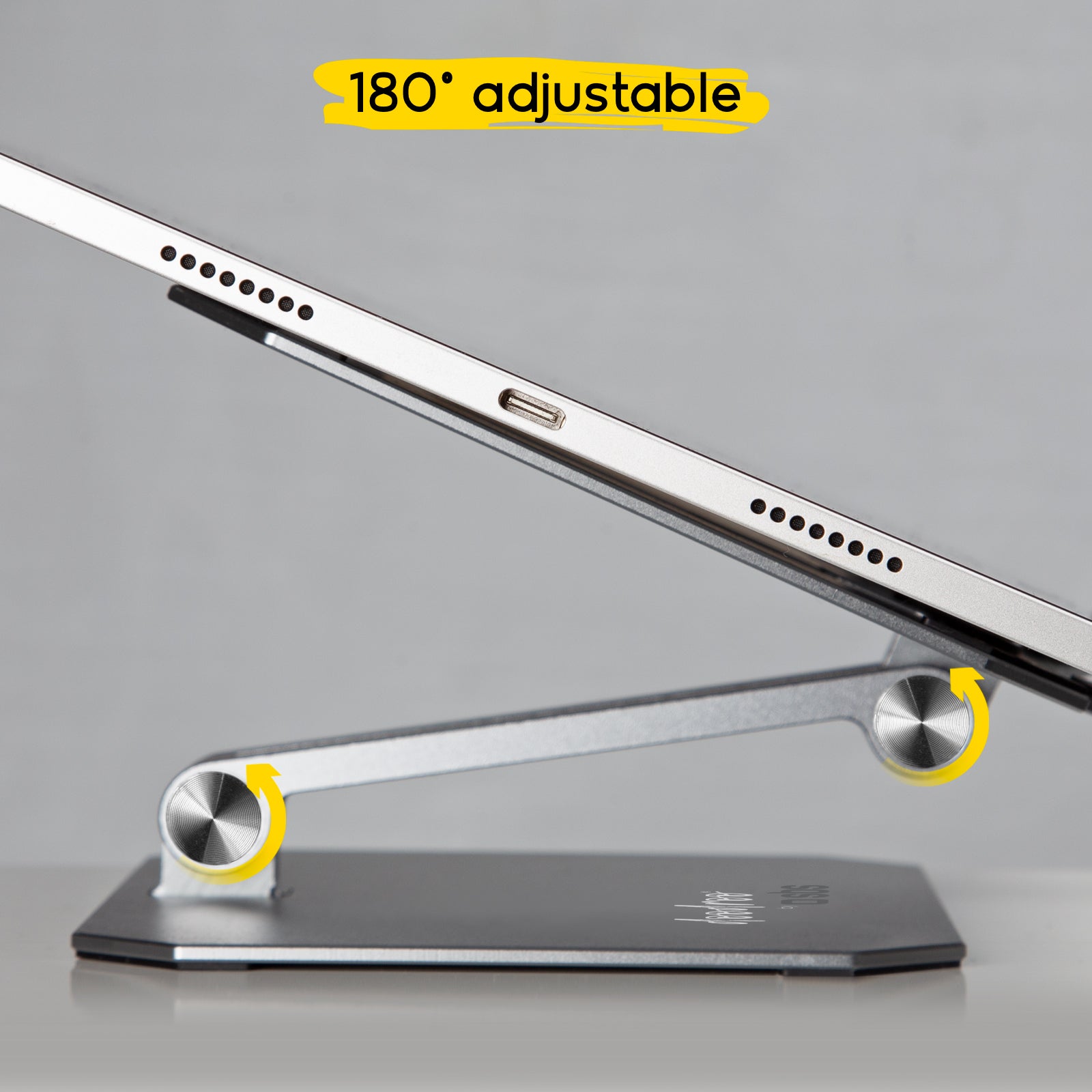 Foldable and adjustable metal stand for iPad and tablet