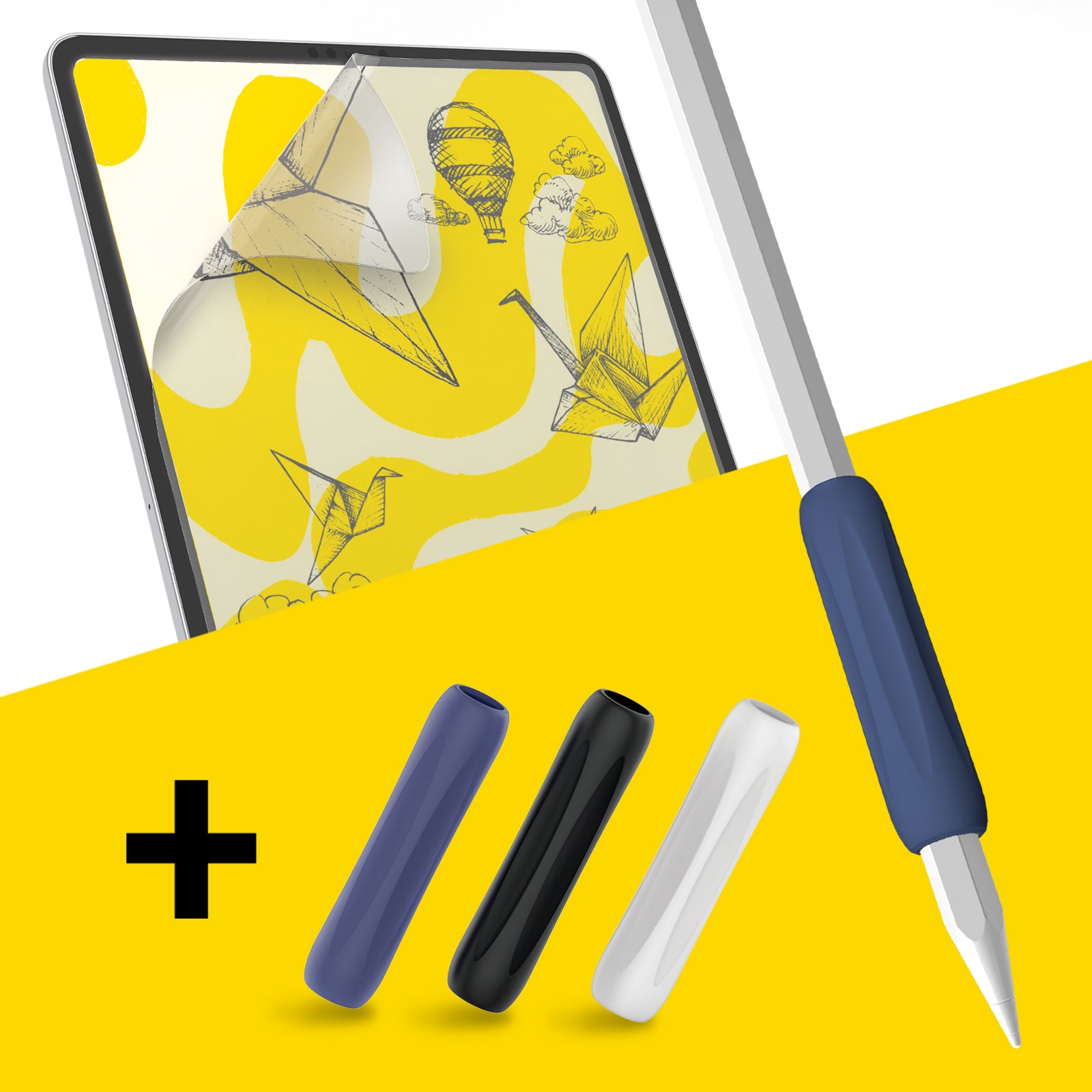 Bundle mit Grip Holder und Screen Protector mit Papiergefühl für iPad 