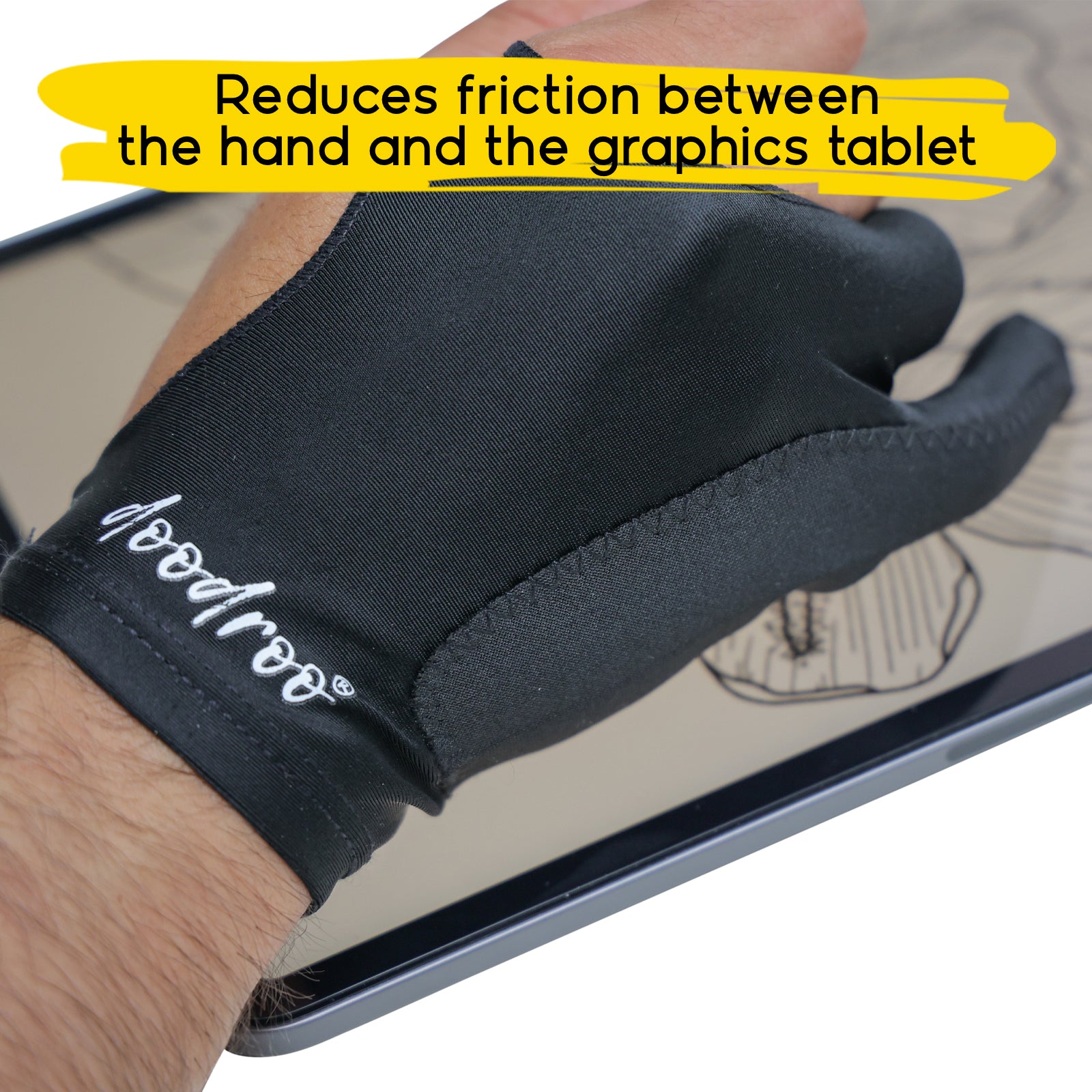 2 Pairs Drawing Glove Artist Glove Tablet Digital Art Glove Two-finger Sketch  Glove 