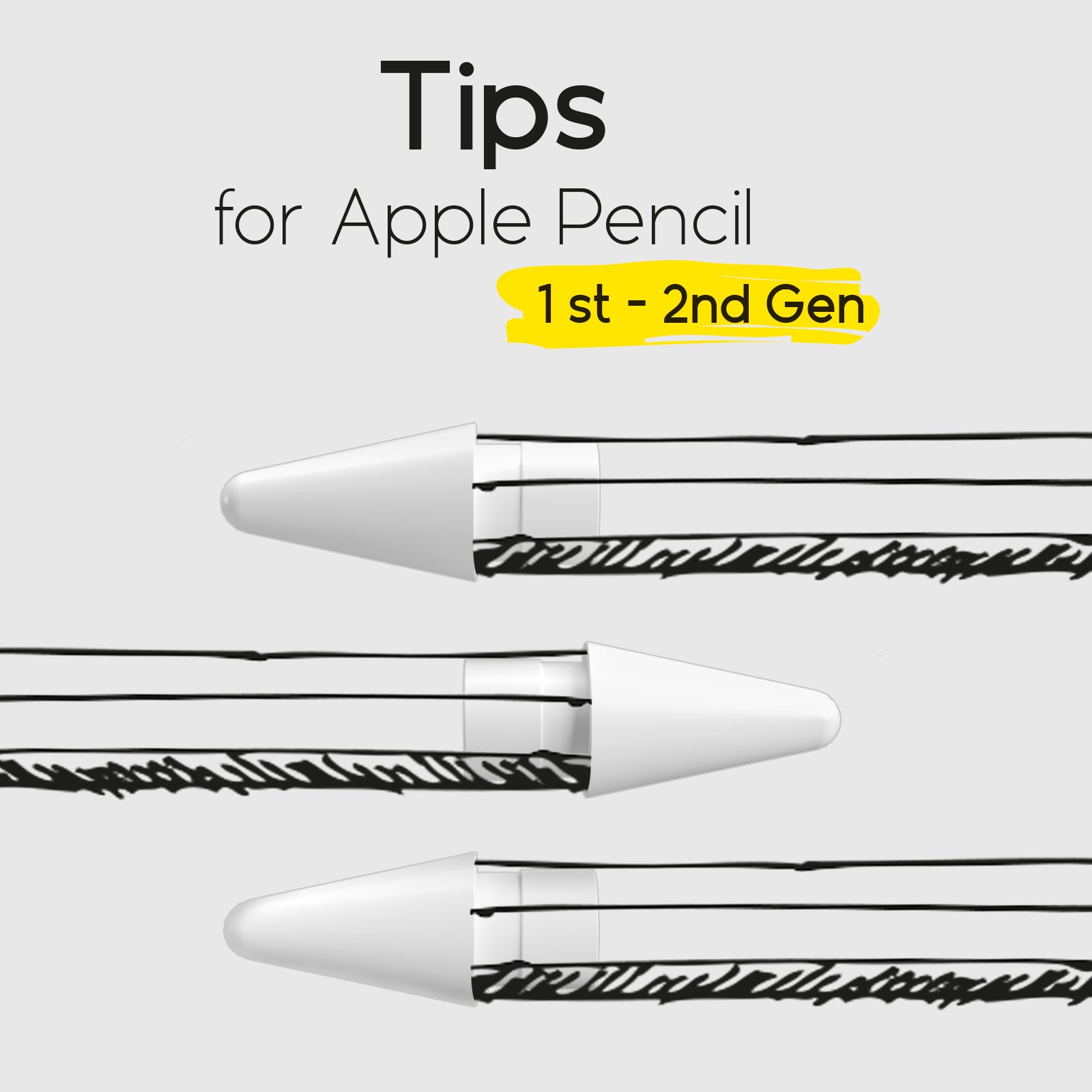 Replacement tips for 1st and 2nd generation Apple Pencils