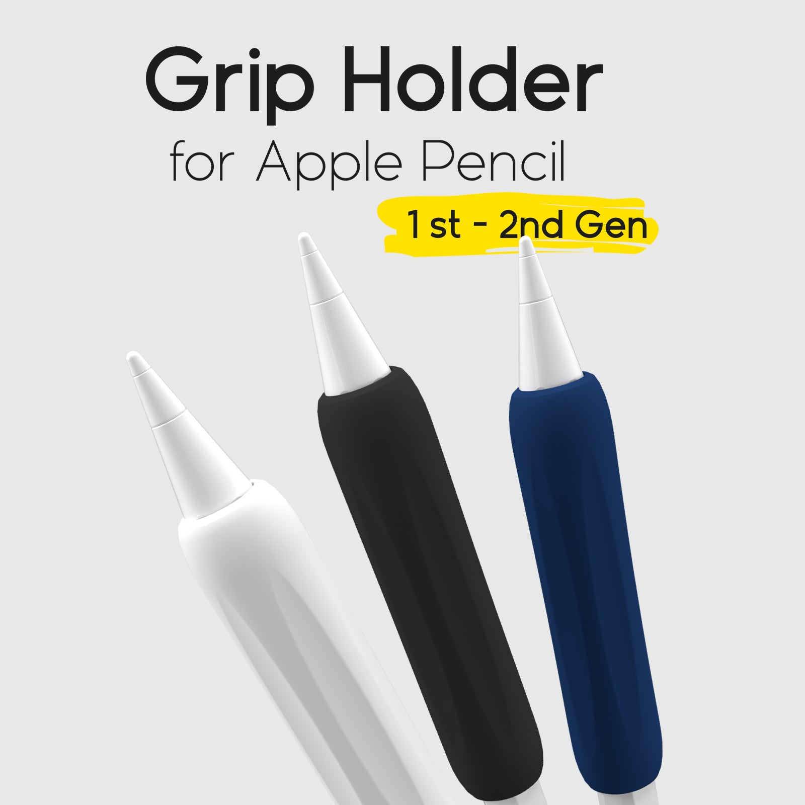 Grip holder for 1st and 2nd generation Apple Pencils